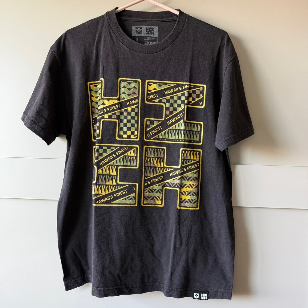 Hawaii's Finest Graphic T-Shirt Men Large Black HIFI Malaki 2022 Logo Tee